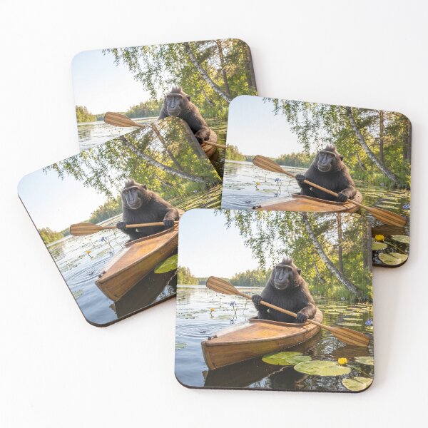 Item preview, Black Crested Macaque Floats Minnesota Lake designed and sold by Tridentulus.
