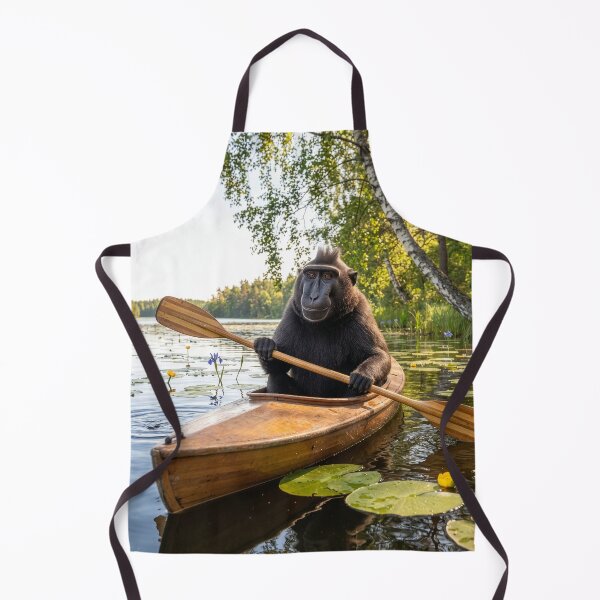 Item preview, Black Crested Macaque Floats Minnesota Lake designed and sold by Tridentulus.