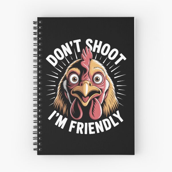 Item preview, Don't Shoot Im Friendly Funny Chicken Meme Political Humor designed and sold by Say It With Ink.