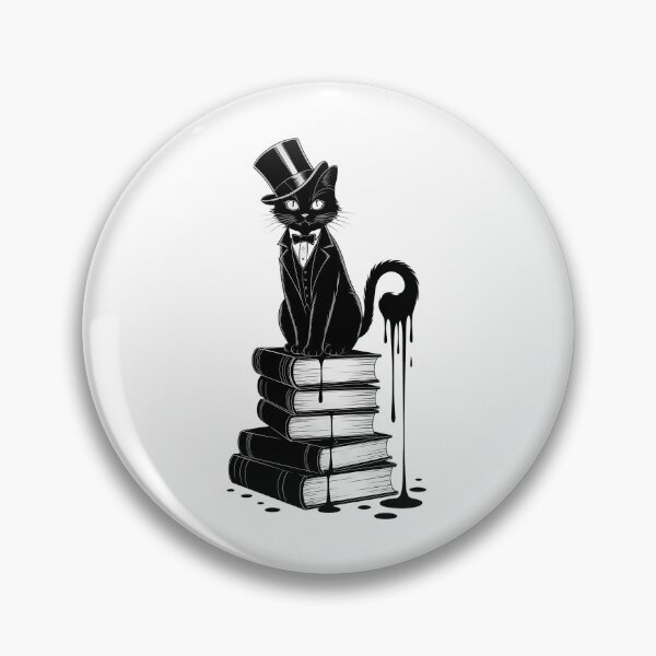 Item preview, Gothic Cat on Books Witchy Noir Booklover designed and sold by SapfireStuArt.