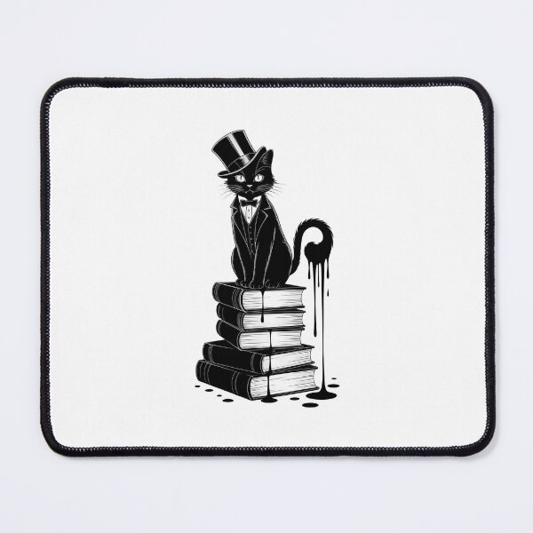 Item preview, Gothic Cat on Books Witchy Noir Booklover designed and sold by SapfireStuArt.