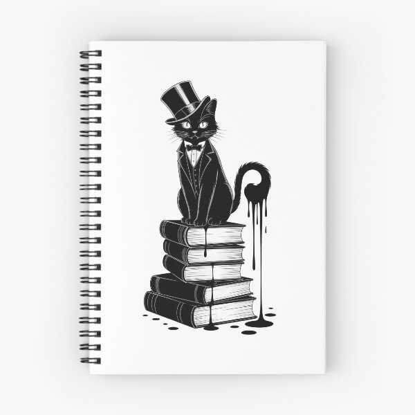 Item preview, Gothic Cat on Books Witchy Noir Booklover designed and sold by SapfireStuArt.