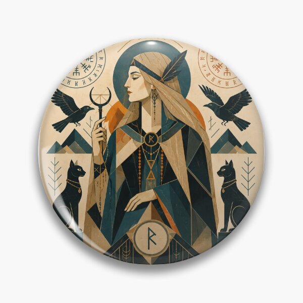 Item preview, Freyja — Lady of Love, Beauty & War | Mid-Century Modern Norse Poster designed and sold by Urbantheseus.