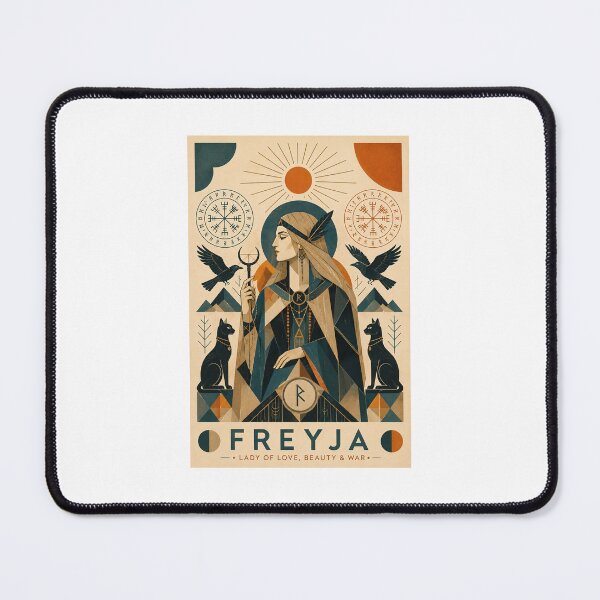 Item preview, Freyja — Lady of Love, Beauty & War | Mid-Century Modern Norse Poster designed and sold by Urbantheseus.