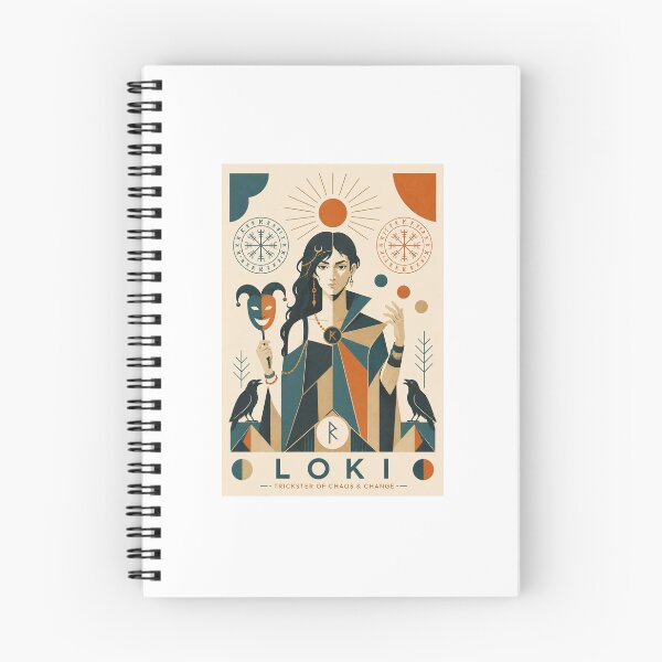 Item preview, Loki — Trickster of Chaos & Change | Mid-Century Modern Norse Poster designed and sold by Urbantheseus.