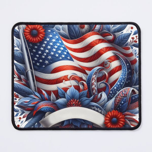 Item preview, Patriotic Eagle & American Flag Floral Emblem | USA Freedom Artwork designed and sold by socozora.