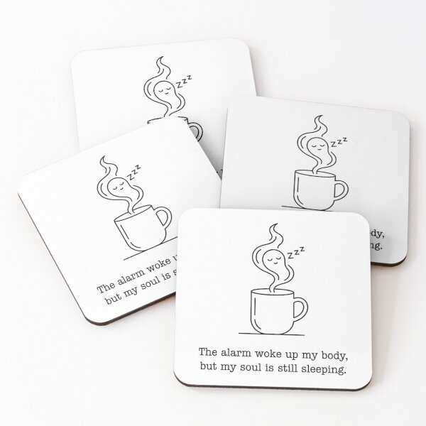 Item preview, Minimalist Coffee Mug Sleeping Ghost Soul Quote Line Art designed and sold by TaiwanMemory.