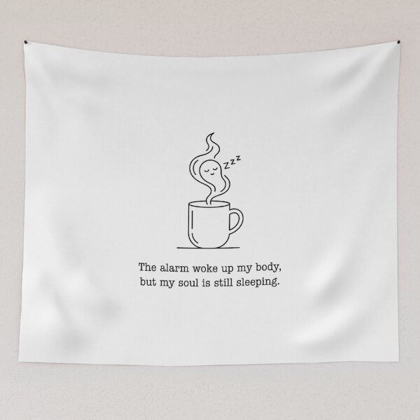 Item preview, Minimalist Coffee Mug Sleeping Ghost Soul Quote Line Art designed and sold by TaiwanMemory.