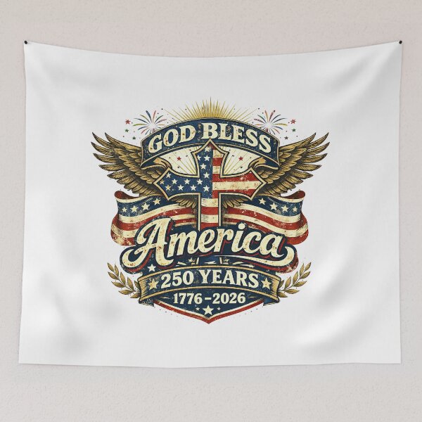 Item preview, God Bless America, Retro Vintage designed and sold by graphic-genie.