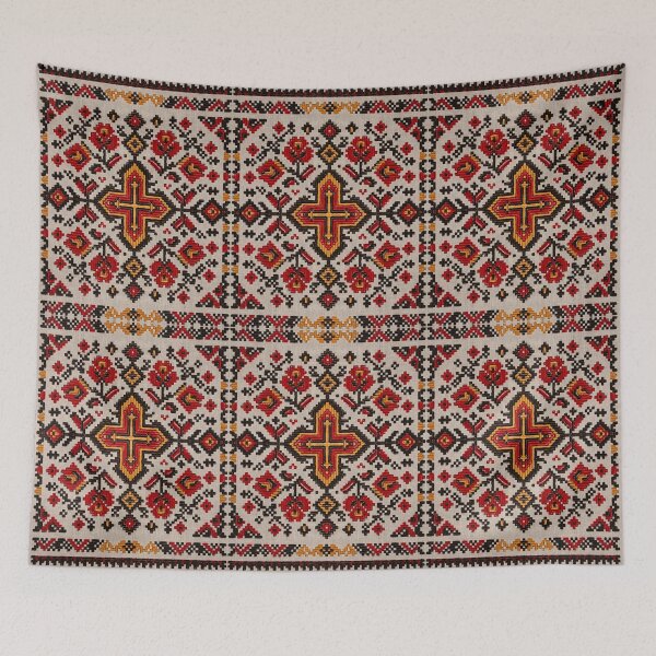 Item preview, Rustic Floral Cross Stitch Folk Pattern designed and sold by arteresting-art.