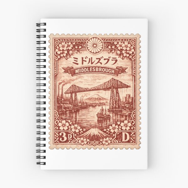 Item preview, Vintage Middlesbrough Stamp Illustration | Retro British Postage Art | Industrial Steel River Teesside Travel Design of England designed and sold by PaintedPixels01.