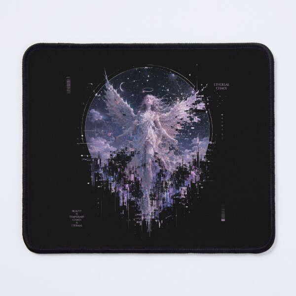 Item preview, Ethereal Chaos — Glitch Angel Dark Fantasy Art Print | Gothic Celestial, Dark Academia designed and sold by ArtofDari.