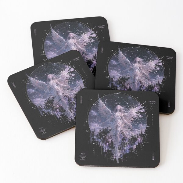 Item preview, Ethereal Chaos — Glitch Angel Dark Fantasy Art Print | Gothic Celestial, Dark Academia designed and sold by ArtofDari.