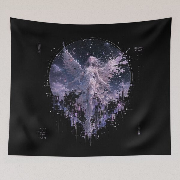 Item preview, Ethereal Chaos — Glitch Angel Dark Fantasy Art Print | Gothic Celestial, Dark Academia designed and sold by ArtofDari.