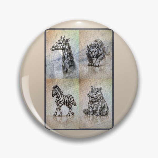 Item preview, Geometric Giraffe, Tiger, Zebra, Hippo  designed and sold by CarolM.