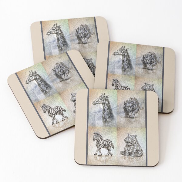 Item preview, Geometric Giraffe, Tiger, Zebra, Hippo  designed and sold by CarolM.