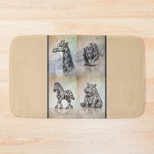 Item preview, Geometric Giraffe, Tiger, Zebra, Hippo  designed and sold by CarolM.