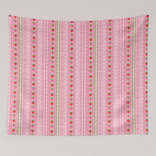 Item preview, Coquette Strawberry Stripe Print designed and sold by Crystal  Heck.