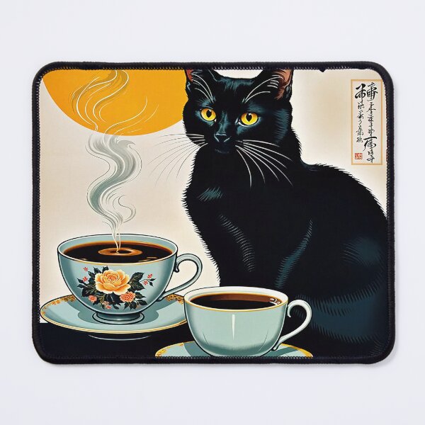 Item preview, Black Cat and Coffee designed and sold by HomeroPosadaO.
