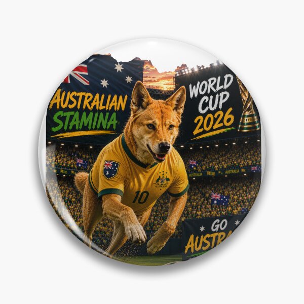 Item preview, World Cup 2026 Australia Soccer fan Dingo Stamina designed and sold by WhatASunShine.