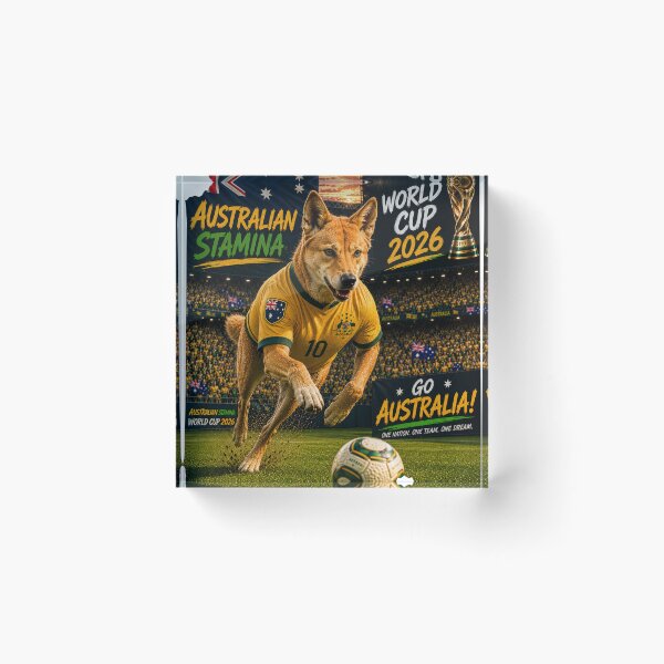 Item preview, World Cup 2026 Australia Soccer fan Dingo Stamina designed and sold by WhatASunShine.