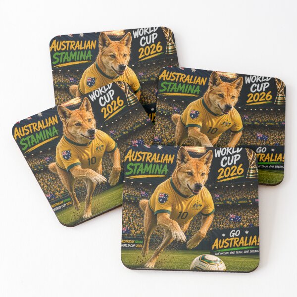 Item preview, World Cup 2026 Australia Soccer fan Dingo Stamina designed and sold by WhatASunShine.