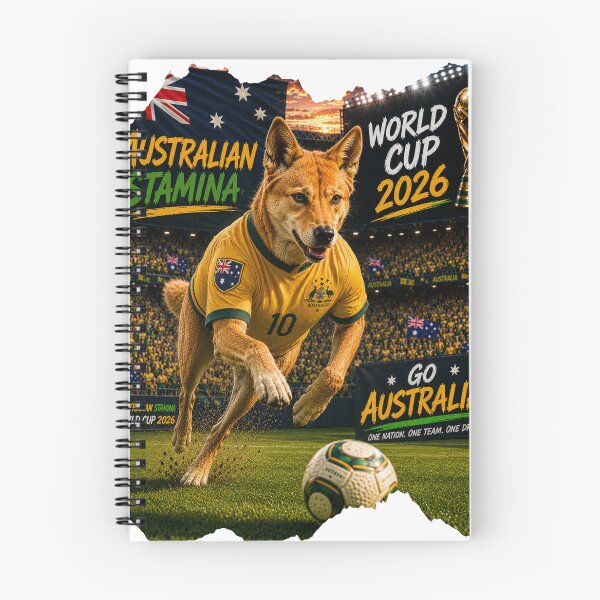 Item preview, World Cup 2026 Australia Soccer fan Dingo Stamina designed and sold by WhatASunShine.