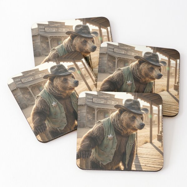 Item preview, Grizzly Bear Sheriff Metes Out Frontier Justice designed and sold by Tridentulus.