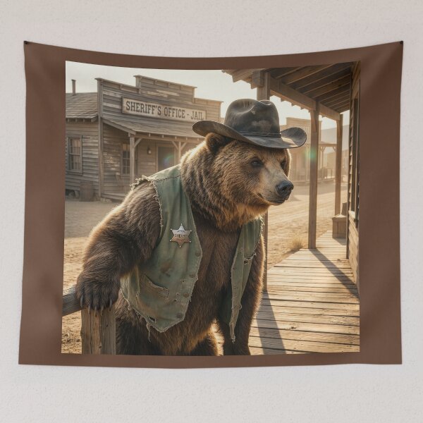 Item preview, Grizzly Bear Sheriff Metes Out Frontier Justice designed and sold by Tridentulus.