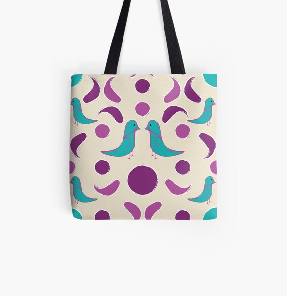 Fiesta Folk Two Little Birdies having a chat All Over Print Tote Bag