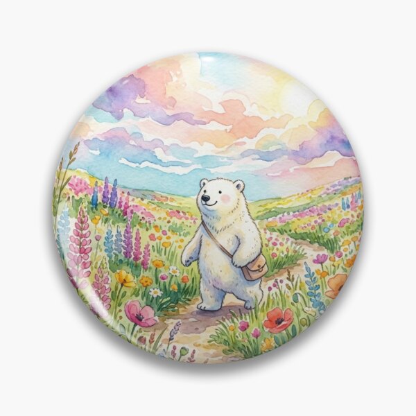 Item preview, Cute Polar Bear in Wildflower Meadow designed and sold by 0606PM.