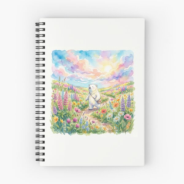 Item preview, Cute Polar Bear in Wildflower Meadow designed and sold by 0606PM.