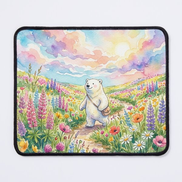 Item preview, Cute Polar Bear in Wildflower Meadow designed and sold by 0606PM.