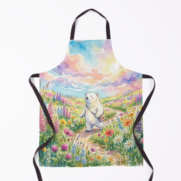Item preview, Cute Polar Bear in Wildflower Meadow designed and sold by 0606PM.