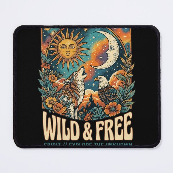 Item preview, Wild and Free Vintage Wolf and Eagle Retro Nature Art designed and sold by RoyalDeluxGo.