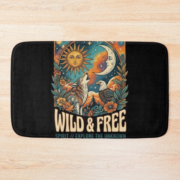Item preview, Wild and Free Vintage Wolf and Eagle Retro Nature Art designed and sold by RoyalDeluxGo.