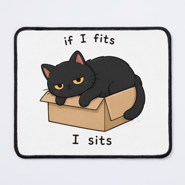 Item preview, If I Fits I Sits Black Cat designed and sold by marketkmarket.
