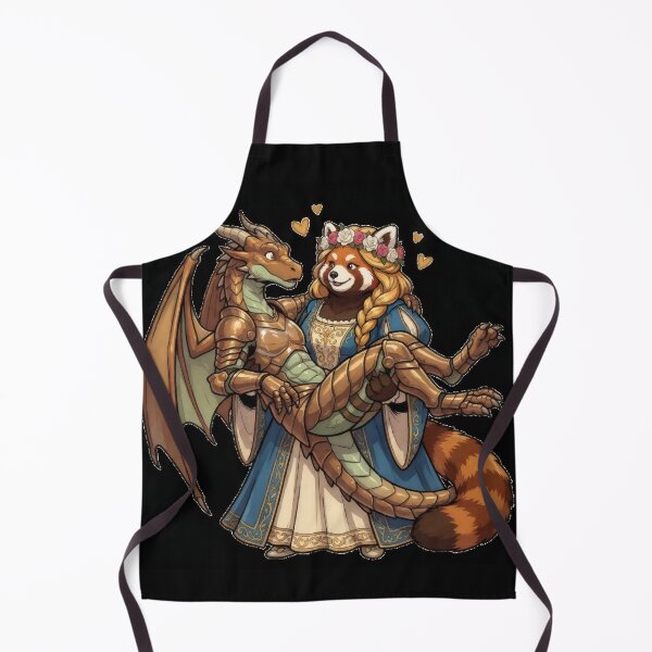 Item preview, Red Panda Princess and her Dragon Knight Fantasy Art designed and sold by Trevor Cutler.