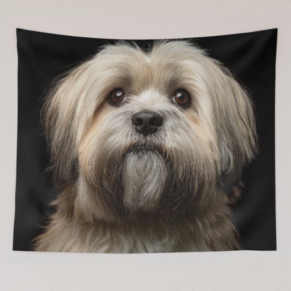 Item preview, Lowchen Dog Portrait on Black designed and sold by Elisabeth Lucas.