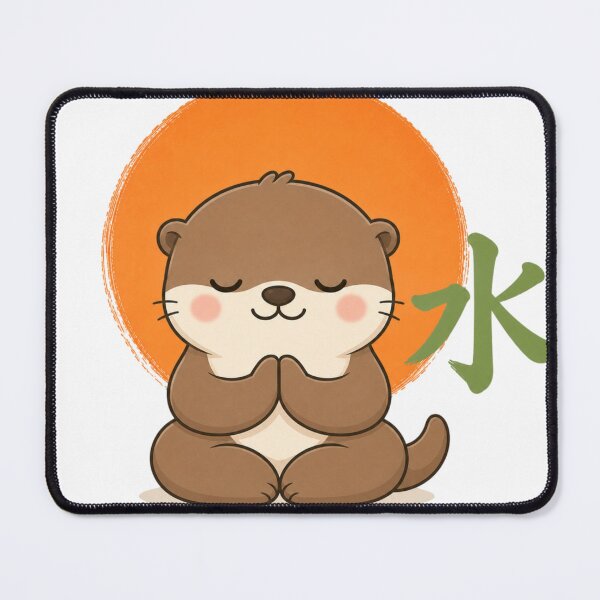 Item preview, Cute Zen Otter – Kawaii Meditating Otter Japanese Water Art Gift designed and sold by QARVI.