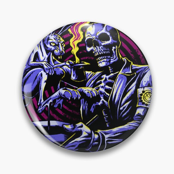Item preview, Blink-182 Retro Melting Logo Skeleton Bunny Hypnotic Punk Art designed and sold by ashenz.