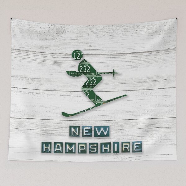 Item preview, New Hampshire License Plate Skier designed and sold by Elisabeth Lucas.