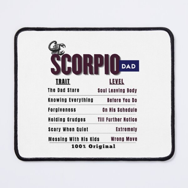Item preview, Scorpio Dad Traits - Humorous Zodiac Father's Day Gift designed and sold by ZenWealthDesign.