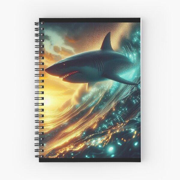 Item preview, Shark Riding Evening Bioluminescence Wave designed and sold by CarolM.