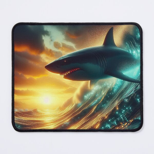 Item preview, Shark Riding Evening Bioluminescence Wave designed and sold by CarolM.