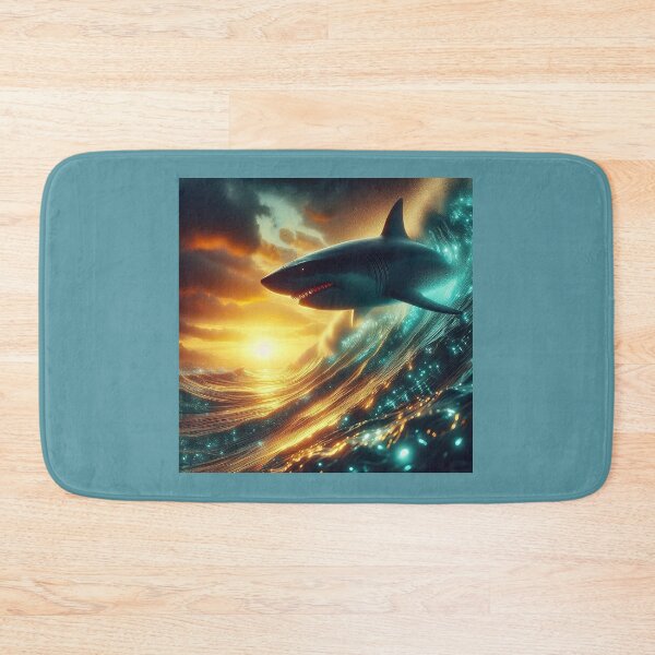 Item preview, Shark Riding Evening Bioluminescence Wave designed and sold by CarolM.