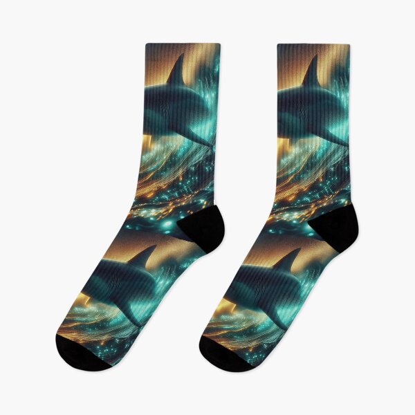 Item preview, Shark Riding Evening Bioluminescence Wave designed and sold by CarolM.