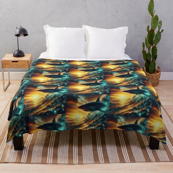 Item preview, Shark Riding Evening Bioluminescence Wave designed and sold by CarolM.