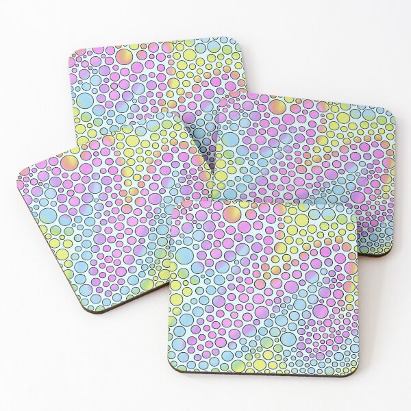 Item preview, Pastel Bubble Dot Pattern — Colorful Circle Art in Pink Blue Yellow Purple on White designed and sold by RareSquareBearArts.