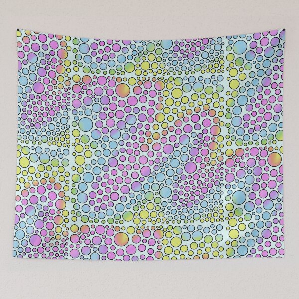 Item preview, Pastel Bubble Dot Pattern — Colorful Circle Art in Pink Blue Yellow Purple on White designed and sold by RareSquareBearArts.